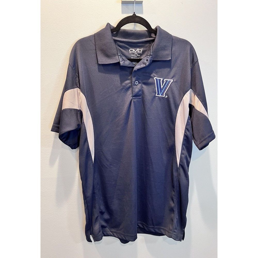 Villanova Wildcats Polo Shirt Mens Large Blue Gray NCAA Basketball Golf OVB